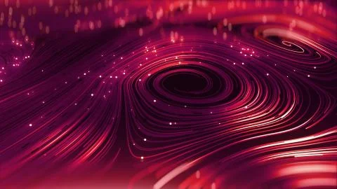 3d render Abstract red round network background Illustrazione stock