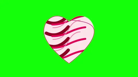 3D render of abstract romantic heart on green screen background for chroma key Stock Footage 336180078
