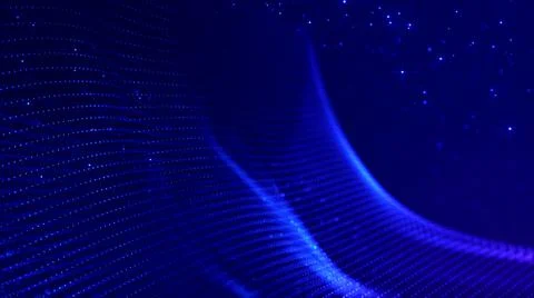 3d render. Abstract sci-fi bg with glow particles form curved lines, surfaces Illustrazione stock