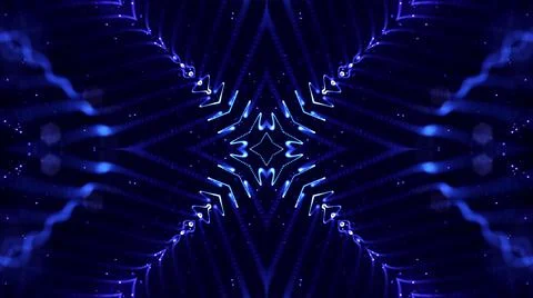 3d render. Abstract sci-fi background with glow particles form curved lines Illustrazione stock