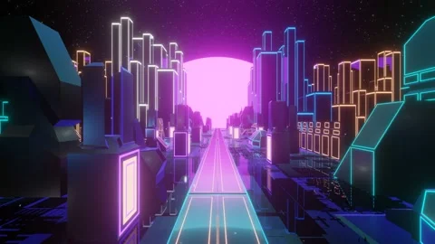 3d render, abstract scifi endless urban tunnel. Futuristic motion graphic. Stock Footage 197308482