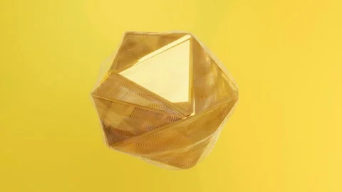 3d render, Abstract shape gold colors background, looping animation background Stock Footage 285934723