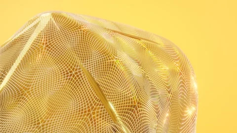 3d render, Abstract shape gold colors background, looping animation background Stock Footage 285934785