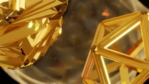 3d render, Abstract shape gold colors background Stock Footage 295168967