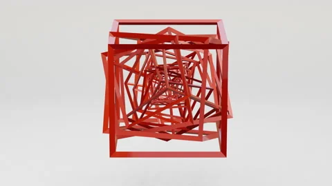 3d render abstract shiny parallelepiped animation loopable alpha matte mask t Stock Footage 148435254