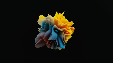 3d render, Abstract smooth glass shape on black background, loops animation Stock Footage 311263163