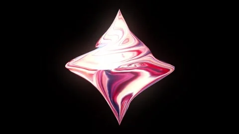 3d render, Abstract smooth shape chromefile colors on black background Stock Footage 250089500