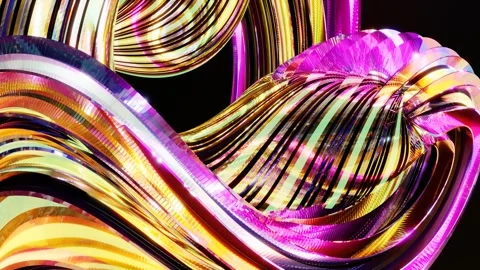 3d render, Abstract smooth shape chromefile colors Stock Footage 277476785