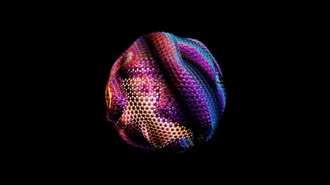 3d render, Abstract smooth shape holographic colors background, loops animation Stock Footage 303042919