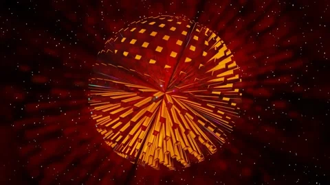 3d render abstract sphere rotates in space and changes its shape. Stock Footage 214060289