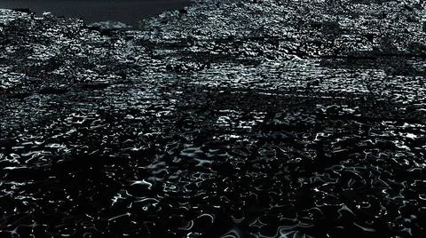 3d render of abstract surface with black noise. Computer generated ebb and... Foto stock