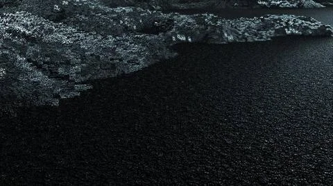 3d render of abstract surface with black noise. Computer generated ebb and... Foto stock