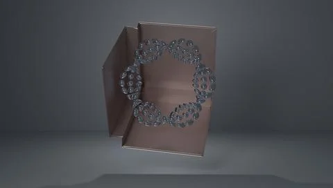 A 3d render of an abstract surreal circle in the box with calming colors - gr Illustrazione stock