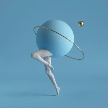 3d render, abstract surreal contemporary art. Primitive geometric shapes Stock Illustration