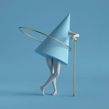 3d render, abstract surreal contemporary art. Primitive geometric shapes Stock Illustration