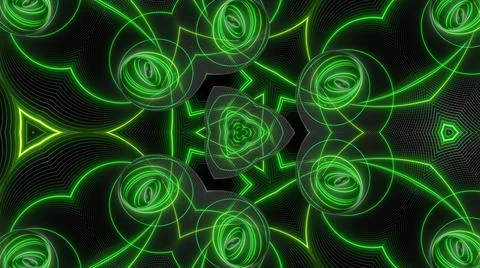 3d render. Abstract symmetrical background, 3d elements light up like bulbs with Stock Illustration