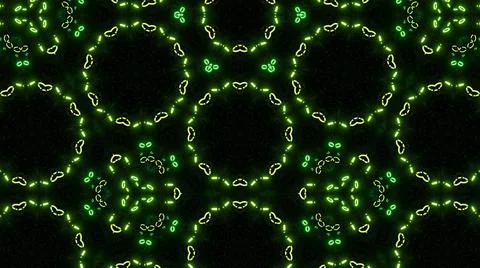 3d render. Abstract symmetrical background, 3d elements light up like bulbs with Stock Illustration