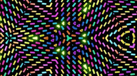 3d render. Abstract symmetrical background, 3d elements light up like bulbs with Stock Illustration