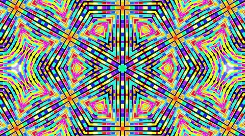 3d render. Abstract symmetrical background, 3d elements light up like bulbs with Stock Illustration