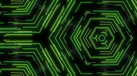 3d render. Abstract symmetrical background, 3d elements light up like bulbs with Illustrazione stock