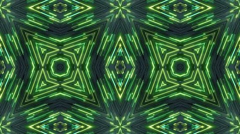 3d render. Abstract symmetrical background, 3d elements light up like bulbs with Stock Illustration