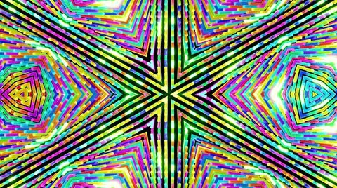 3d render. Abstract symmetrical background, 3d elements light up like bulbs with Stock Illustration