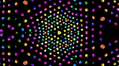 3d render. Abstract symmetrical background 3d multicolor elements. Motion design Stock Illustration