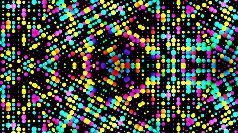 3d render. Abstract symmetrical background, 3d elements light up like bulbs with Stock Illustration