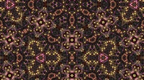 3d render. Abstract symmetrical background, 3d elements light up like bulbs with Stock Illustration