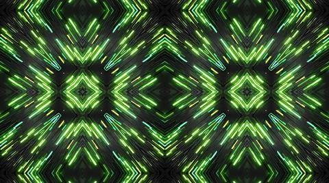 3d render. Abstract symmetrical background, 3d elements light up like bulbs with Stock Illustration