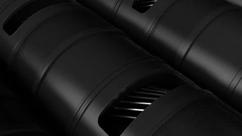 ..3d render abstract tech background with industrial like detailed model. Rou Stock Illustration