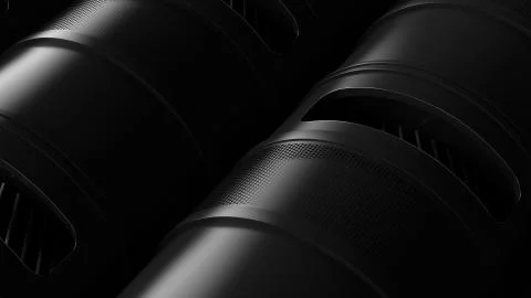 ..3d render abstract tech background with industrial like detailed model. Rou Illustrazione stock