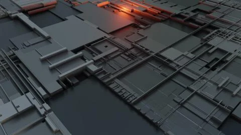 3d render Abstract Technology Background With Cubes イラスト素材