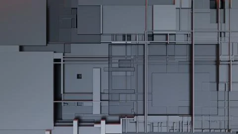 3d render Abstract Technology Background With Cubes 스톡 일러스트