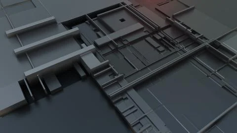 3d render Abstract Technology Background With Cubes 스톡 일러스트