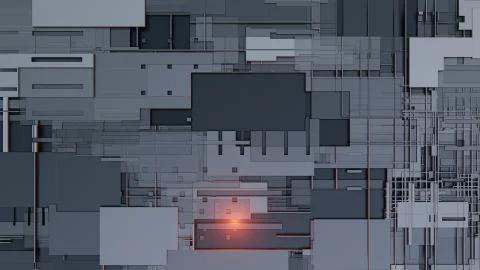 3d render Abstract Technology Background With Cubes 스톡 일러스트