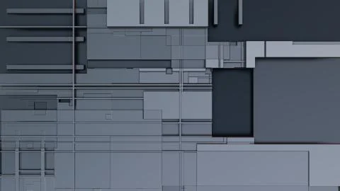 3d render Abstract Technology Background With Cubes Stock Illustration