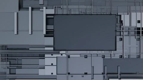 3d render Abstract Technology Background With Cubes Stock Illustration