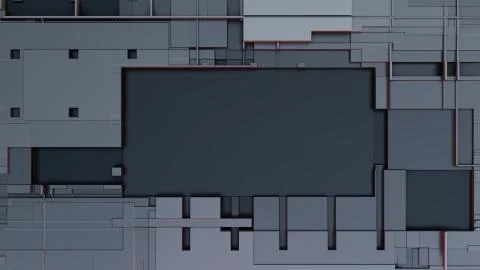 3d render Abstract Technology Background With Cubes Stock Illustration