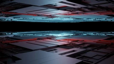 3d render Abstract Technology Background With Cubes 스톡 일러스트