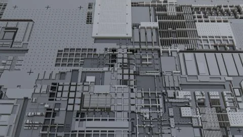 3d render Abstract Technology Background With Cubes 스톡 일러스트