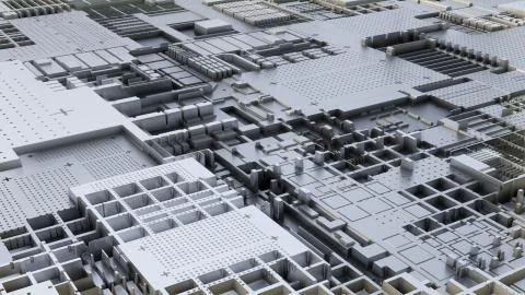 3d render Abstract Technology Background With Cubes 스톡 일러스트