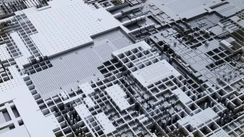 3d render Abstract Technology Background With Cubes 스톡 일러스트