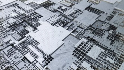 3d render Abstract Technology Background With Cubes 스톡 일러스트