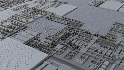 3d render Abstract Technology Background With Cubes 스톡 일러스트