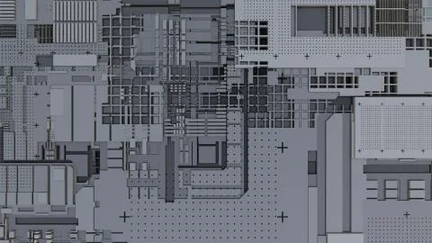 3d render Abstract Technology Background With Cubes Illustrazione stock