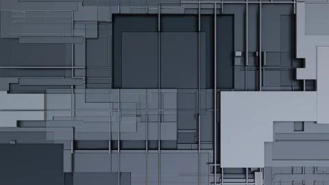 3d render Abstract Technology Background With Cubes 스톡 일러스트