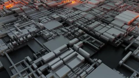 3d render Abstract Technology Background With Cubes 스톡 일러스트