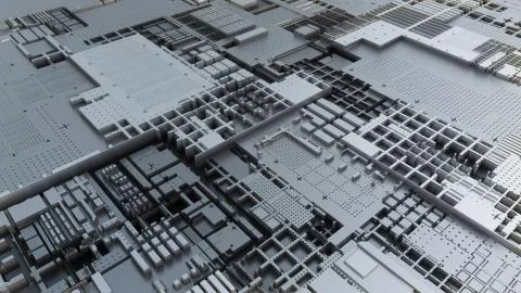 3d render Abstract Technology Background With Cubes Illustrazione stock