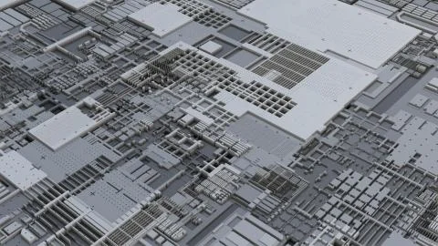 3d render Abstract Technology Background With Cubes 스톡 일러스트